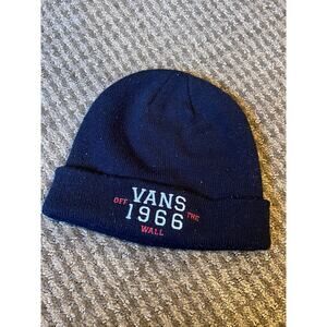 🖤Vans Off The Wall knit Beanie With embroidered Cuff Acrylic Unisex OSFM EUC!🖤